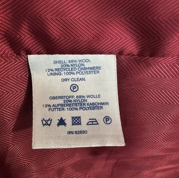 Land's End - pink raspberry wool cashmere coat, size 14 - Picture 3 of 8